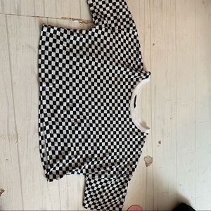 Checkered print crop top
